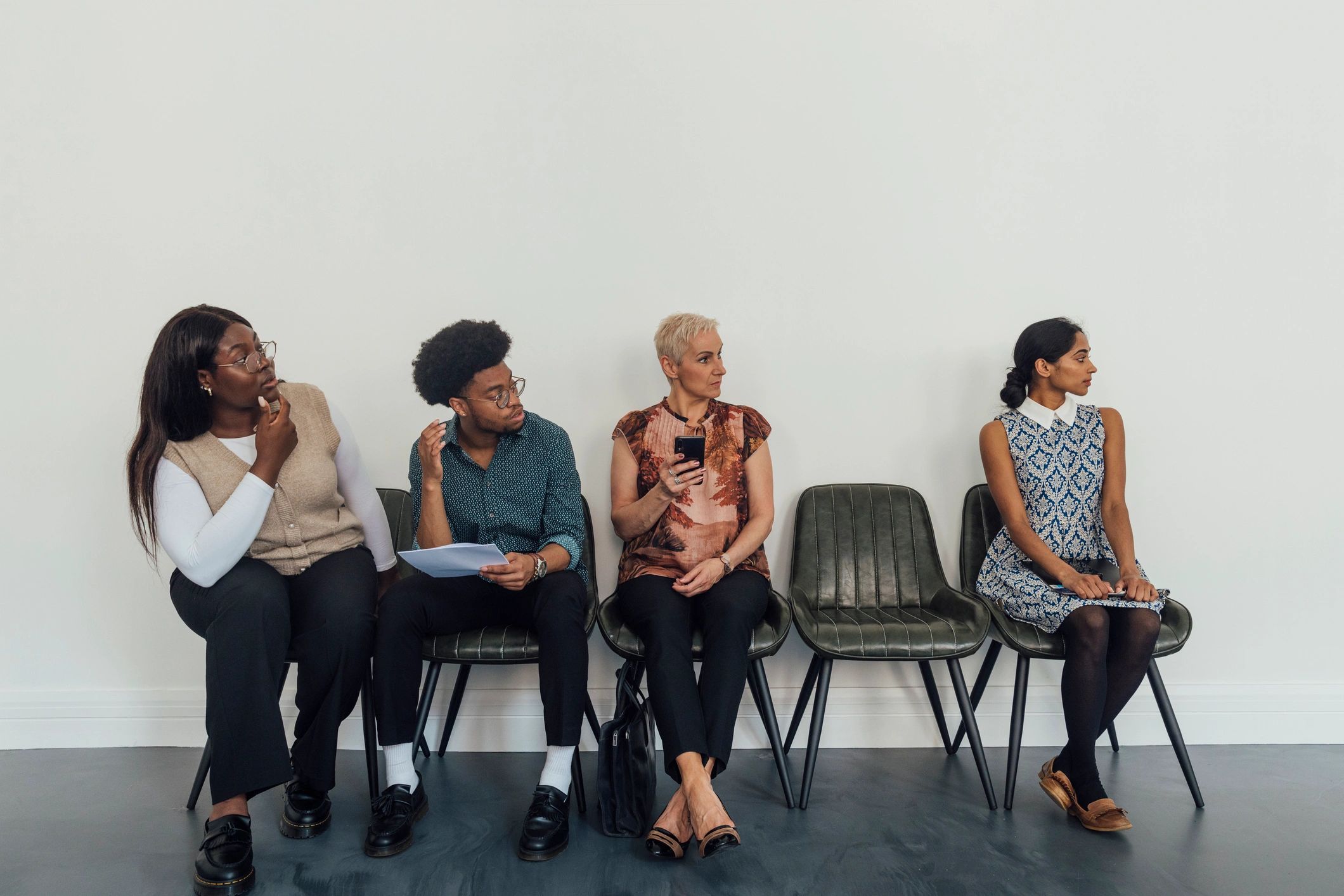 Professionals waiting for a business meeting
