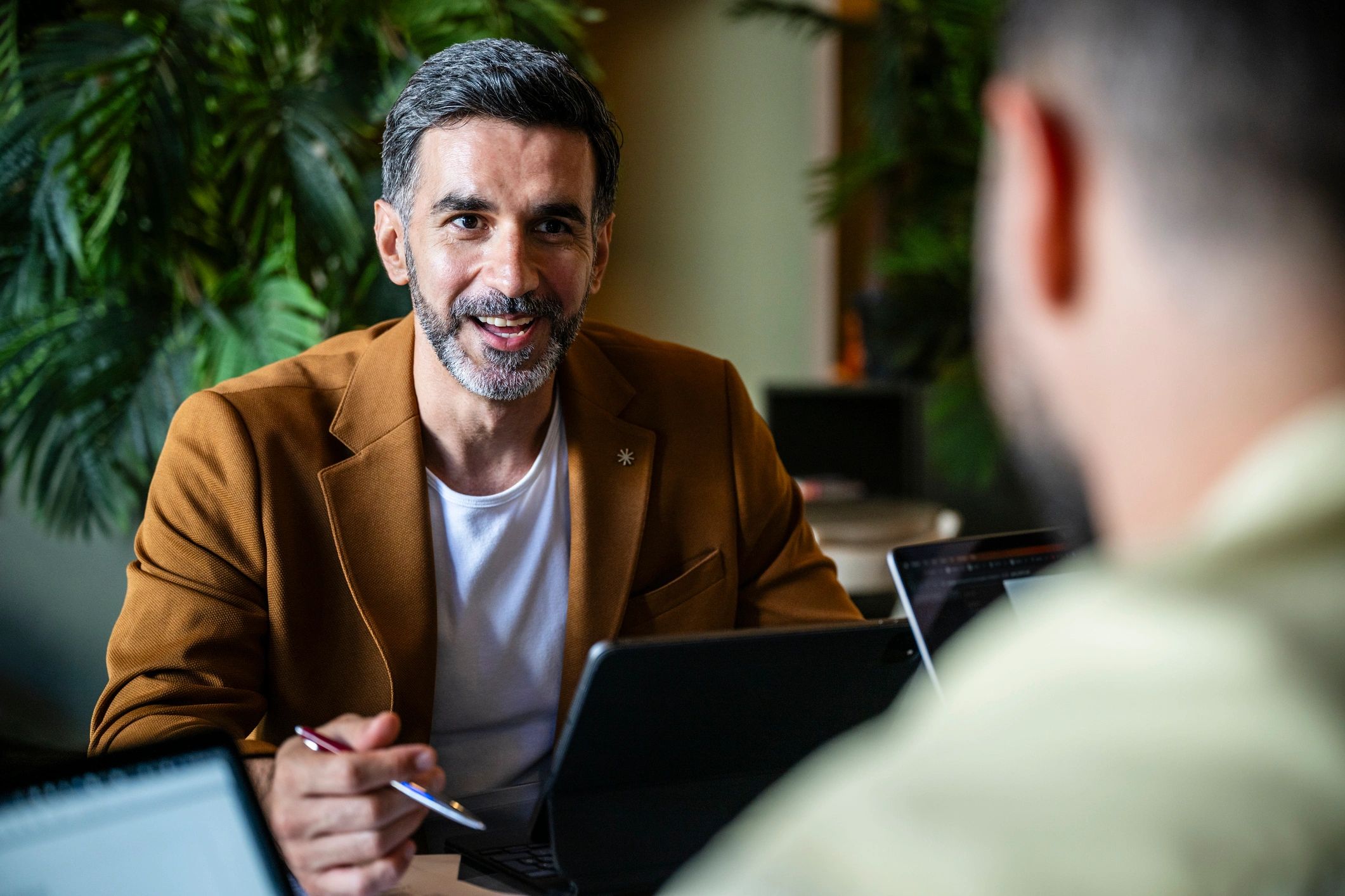 Business professional in discussion