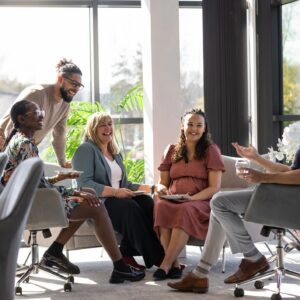 Business Team Sharing a Laugh During Work
